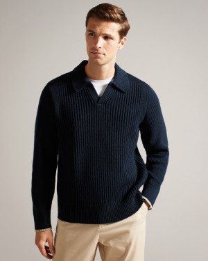 Ted Baker Ademy Men's Sweaters Blue | 25346-LMHQ