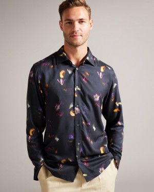 Ted Baker Bari Men's Shirts Navy | 12597-KDVQ