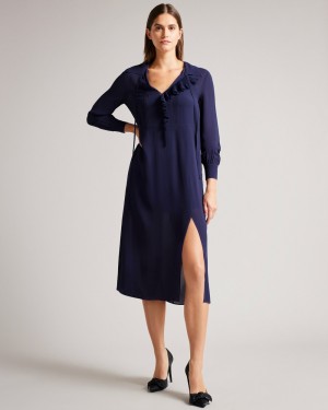 Ted Baker Faithiy Women's Dress Blue | 28943-XIBT