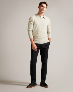 Ted Baker Morar Men's Sweaters White / Black | 26957-MSFG