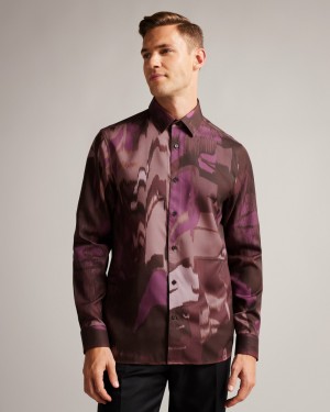 Ted Baker Mordun Men's Shirts Black | 25467-ORGD