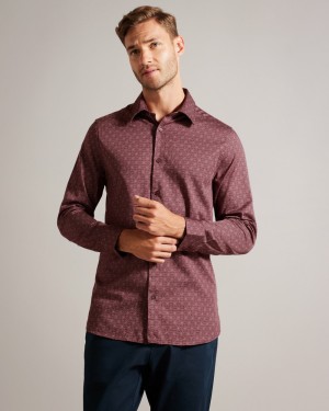 Ted Baker Pavia Men's Shirts Blue / Orange | 82459-XNKA