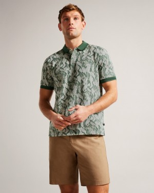 Ted Baker Plasta Men's Tops Olive | 97381-PCUD