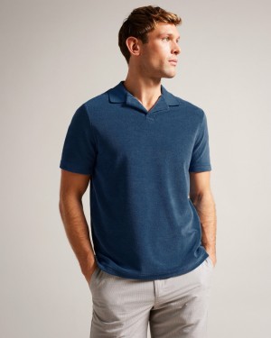 Ted Baker Sndbank Men's Tops White / Blue | 90618-IBWM