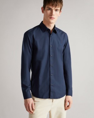 Ted Baker Sonikk Men's Shirts Navy | 83075-CYVI