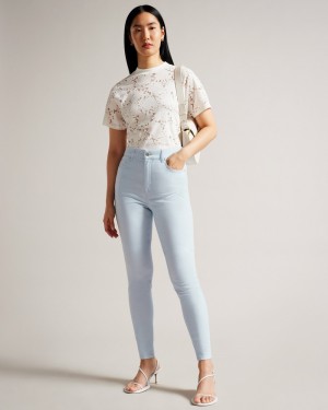 Ted Baker Sophaa Women's Pants & Shorts White / Blue | 42035-ZSIX