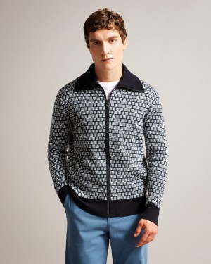 Ted Baker Teeflow Men's Sweaters Blue | 34621-XICE