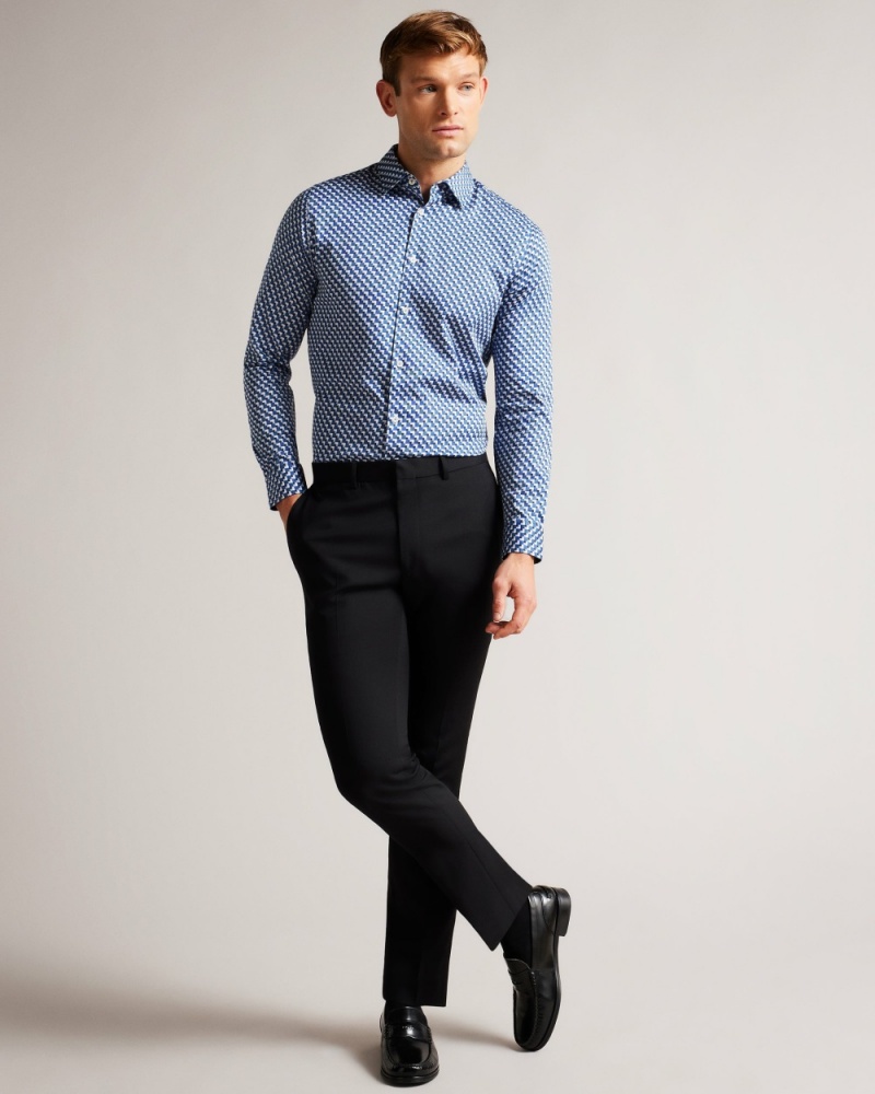 Ted Baker Barder Men's Shirts Blue | 86405-QWSN