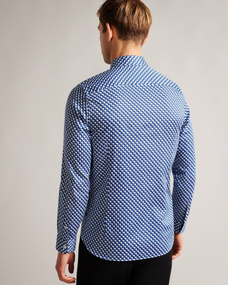 Ted Baker Barder Men's Shirts Blue | 86405-QWSN