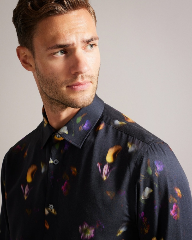 Ted Baker Bari Men's Shirts Navy | 12597-KDVQ