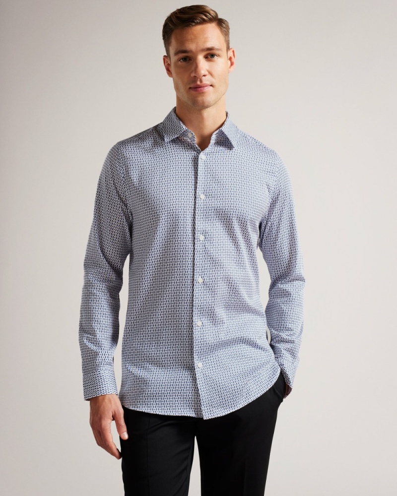 Ted Baker Conifur Men's Shirts Navy | 31724-FNRX