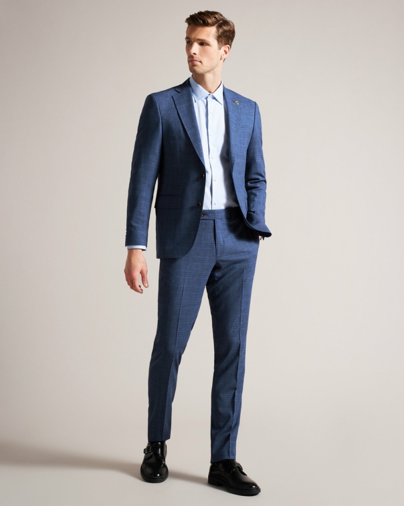 Ted Baker Drydenj Men's Blazer Blue / Orange | 25104-TJEU