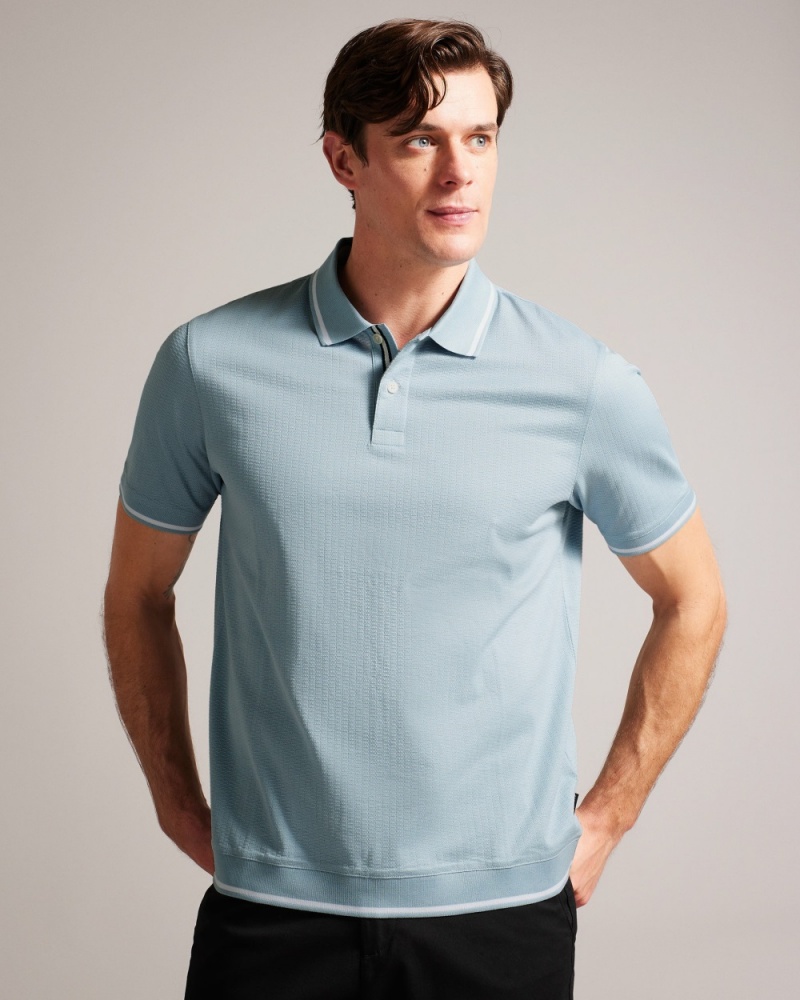 Ted Baker Erwen Men's Tops Blue | 76204-WFMG