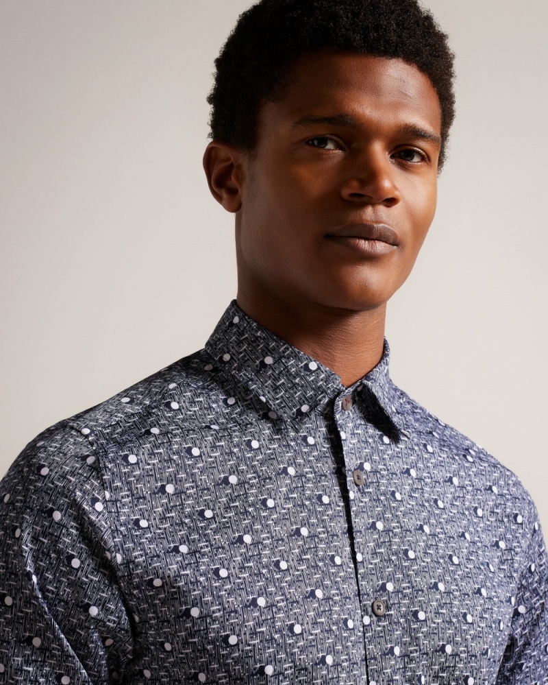 Ted Baker Maccle Men's Tops Blue | 85249-VRFY