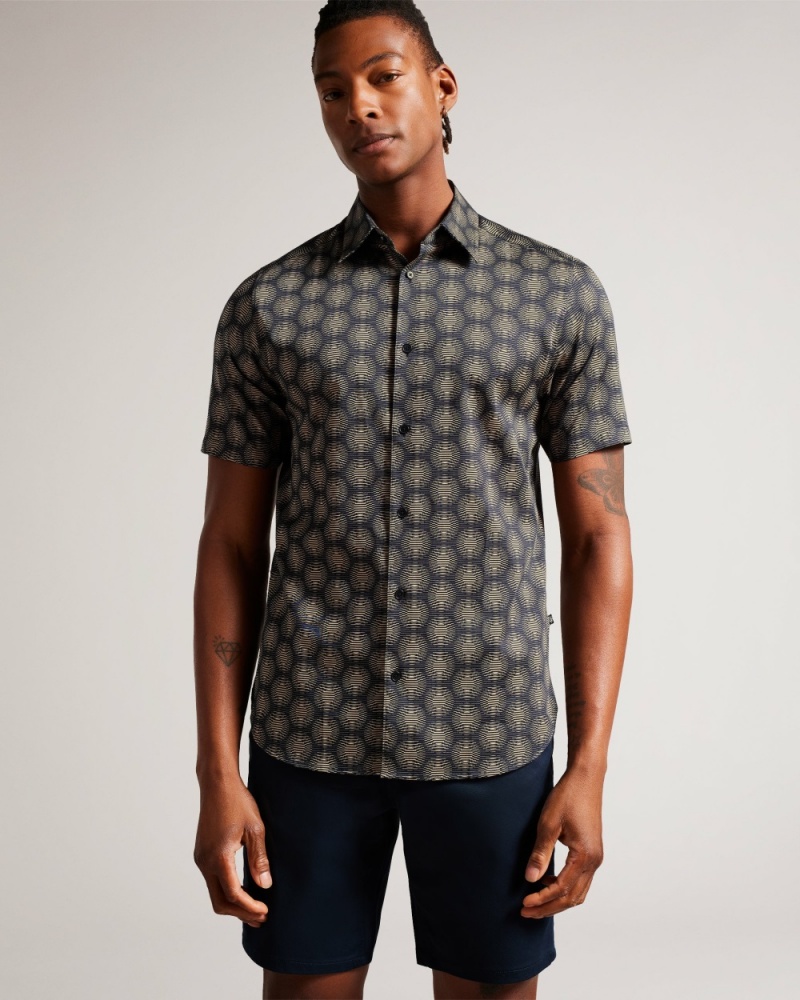 Ted Baker Pearsho Men's Shirts White / Black | 85493-XLRI