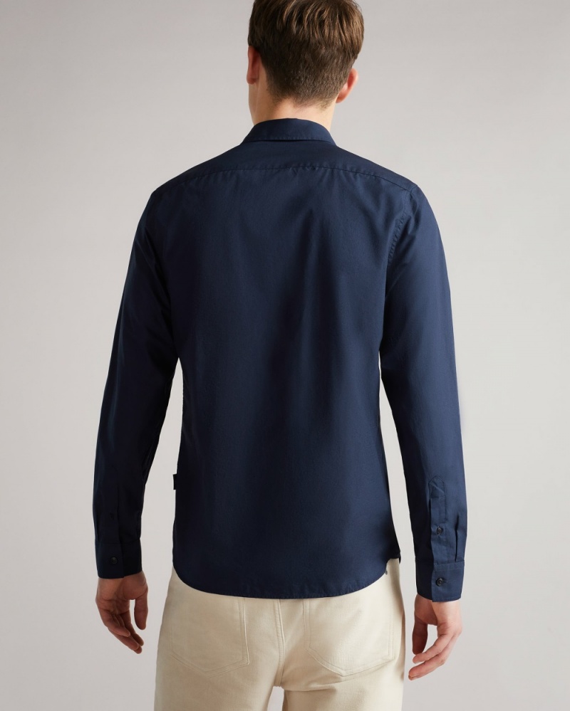 Ted Baker Sonikk Men's Shirts Navy | 83075-CYVI