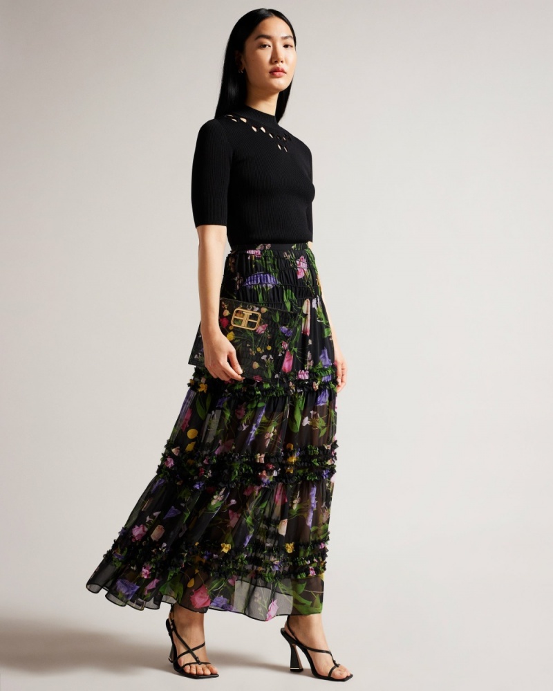 Ted Baker Thieaa Women\'s Skirts Black | 75083-KVDJ